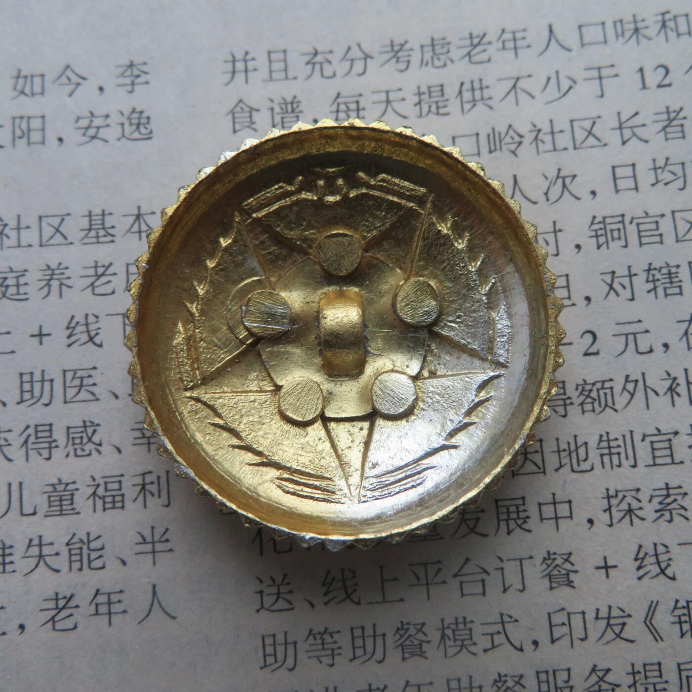 55警铝帽徽一个