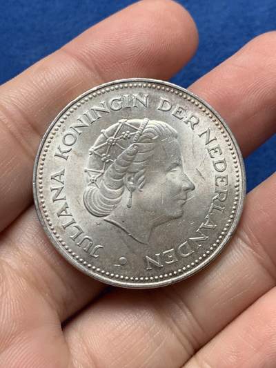 《竞宝斋》第437场 周日，周一2场连拍 （全场包邮） 荷兰1970年荷兰解放25年周年10盾纪念银币 25g 720银