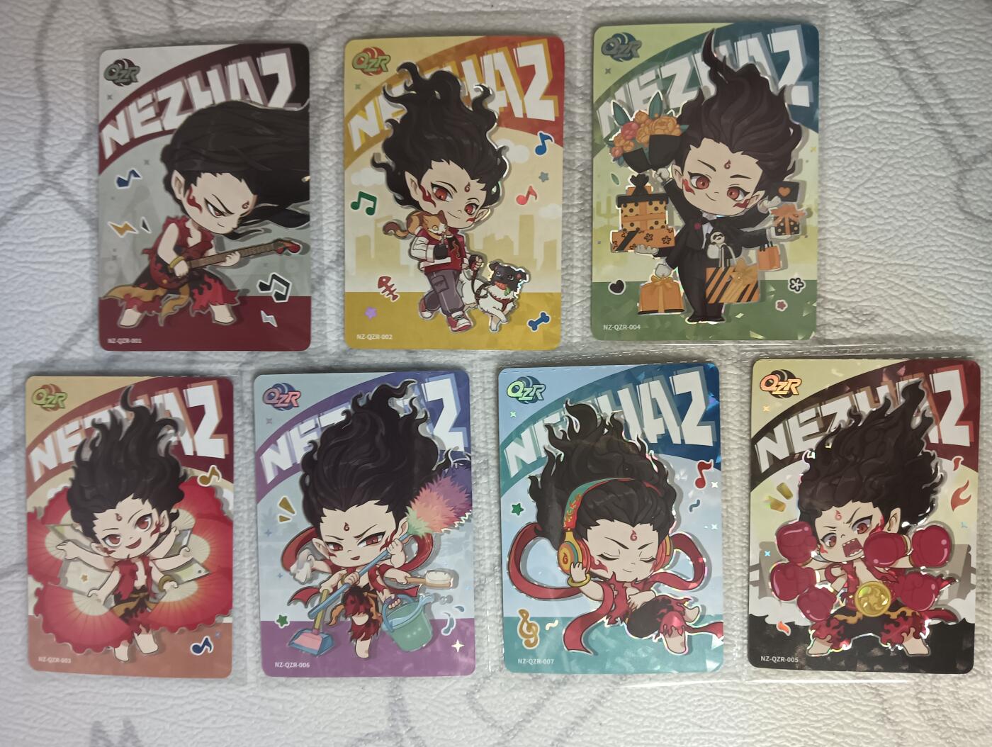 花开卡拍第47期（11月16号周日截拍，品控勿拍!!!拍品不寄存，运费5元，自制卡难免瑕疵，可能存在轻微撞角爆边等出厂瑕疵，品控介意勿拍！） 卡游 哪吒qzr卡一套不缺卡