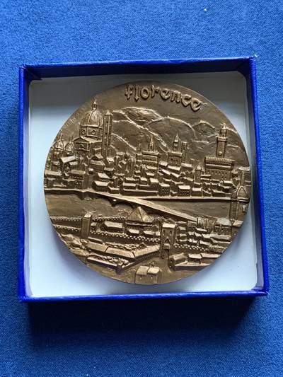 《竞宝斋》第437场 周日，周一2场连拍 （全场包邮） 法国1967年纪念弗拉·菲利普·利比超大铜章 直径67.5毫米 重量184.3克 盒装 文艺复兴时期佛罗伦萨画派的重要人物