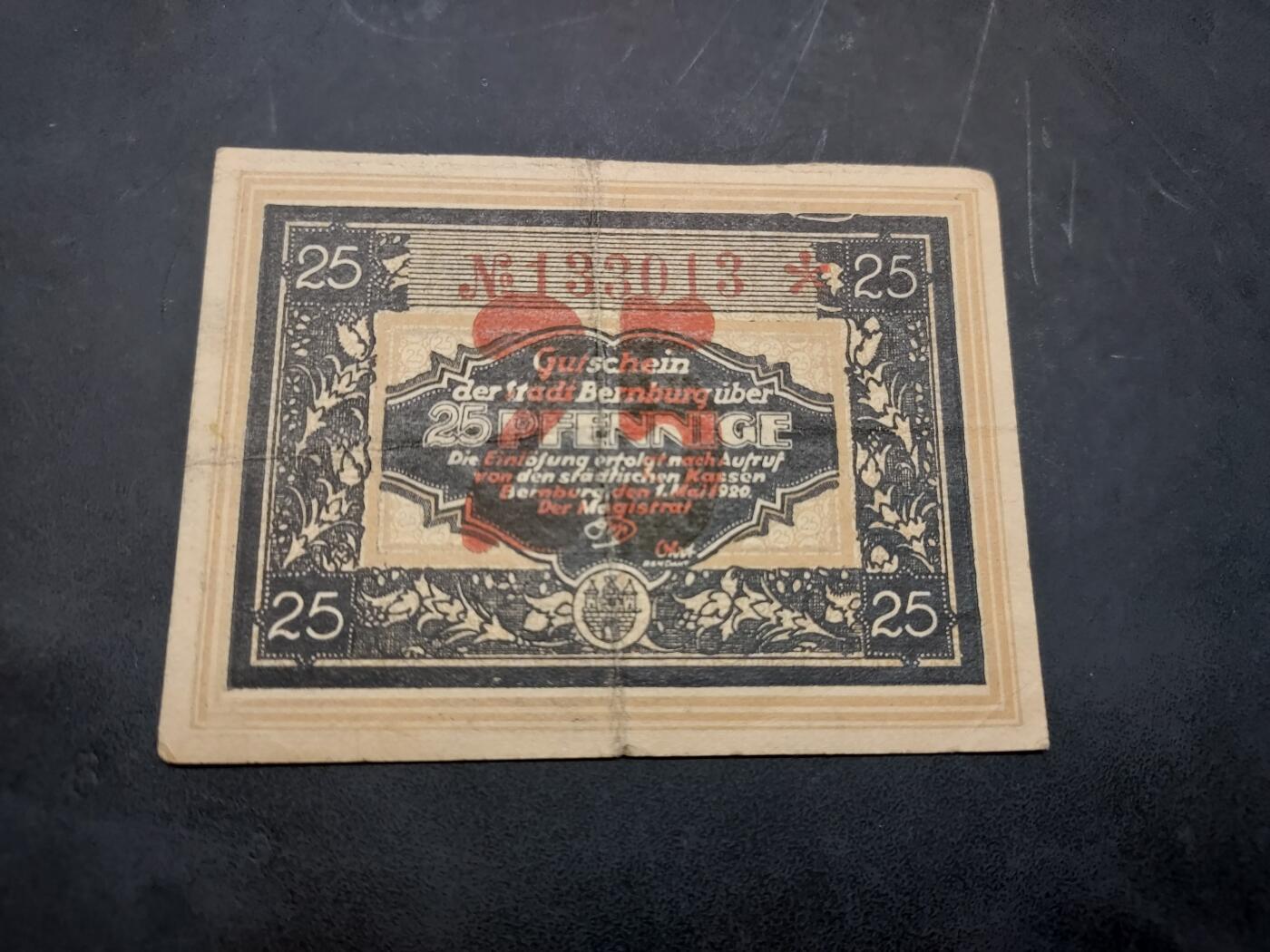 博彦收藏  11月15日 8点 钱币专场 1920 德国25马克 8品