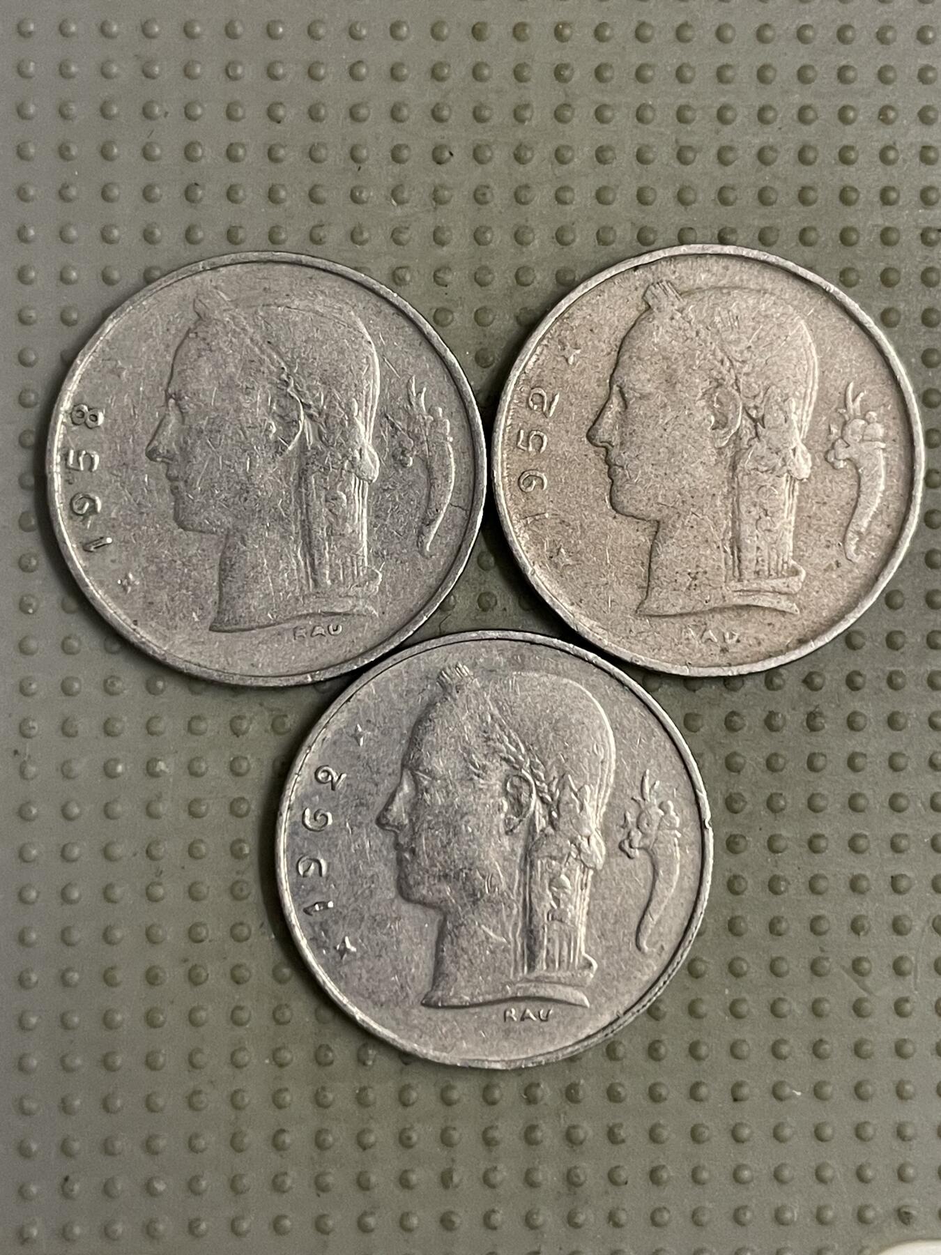 2025年第112场各国散币拍卖（总第112场） 比利时1法郎荷兰语版3枚