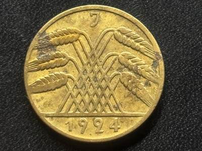 邮泉阁限时拍卖第三十五场 德国硬币专场（硬币在国外。请付邮费6元。） - 德国魏玛共和国地租马克1924元10芬尼J版