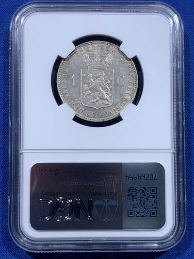 《竞宝斋》第437场 周日，周一2场连拍 （全场包邮） NGC UNC 荷兰1907年威廉明娜女王1盾银币