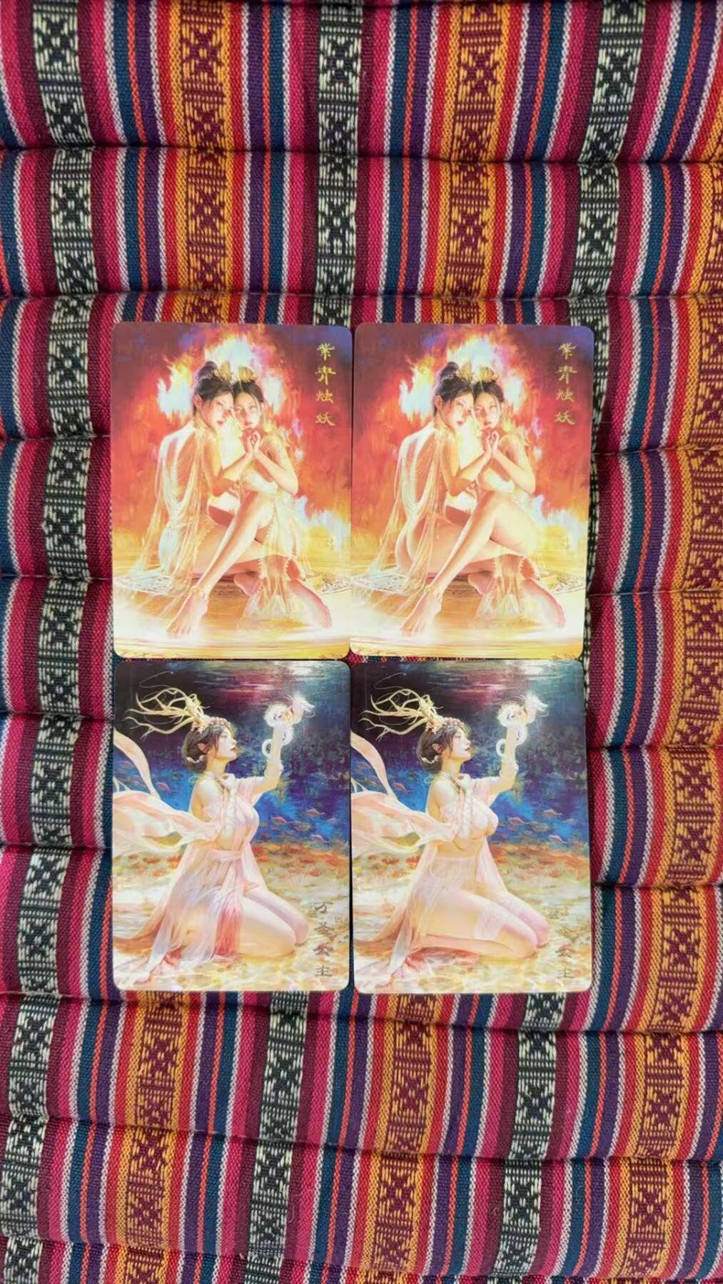 光影卡牌第25期，各家亲签，各家套卡，持续收拍品 妖姬传普卡4张