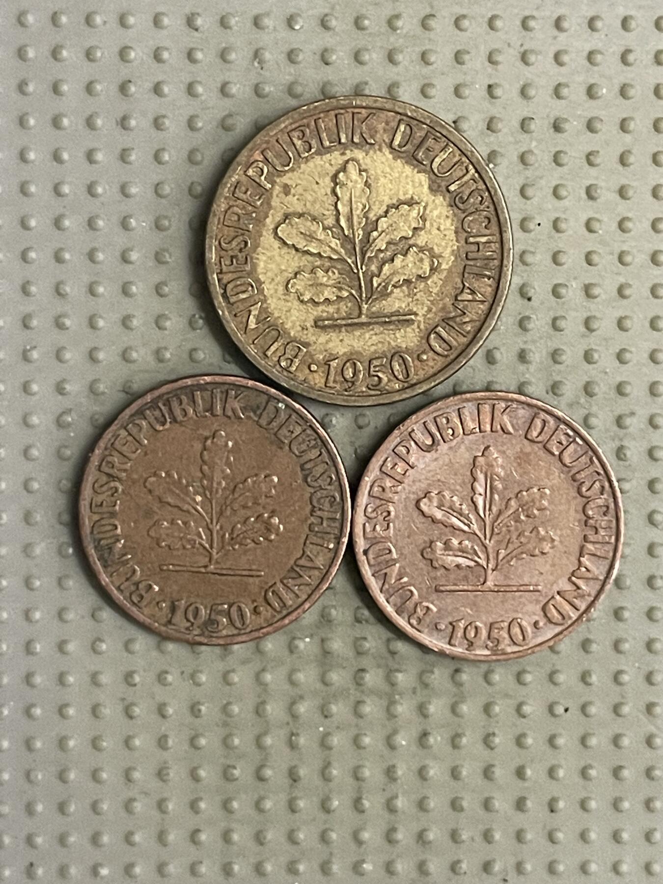 2025年第110场各国散币拍卖（总第110场） 德国1950年3枚