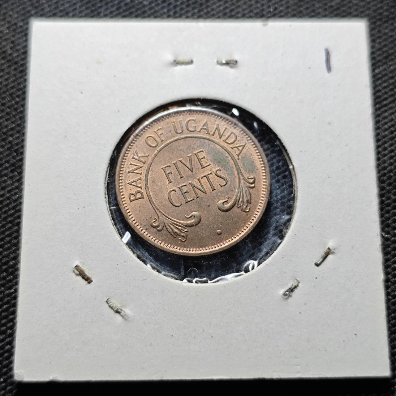 KK钱币收藏小铺  第368场  2月预留时间 周末发货  1966乌干达5分铜币