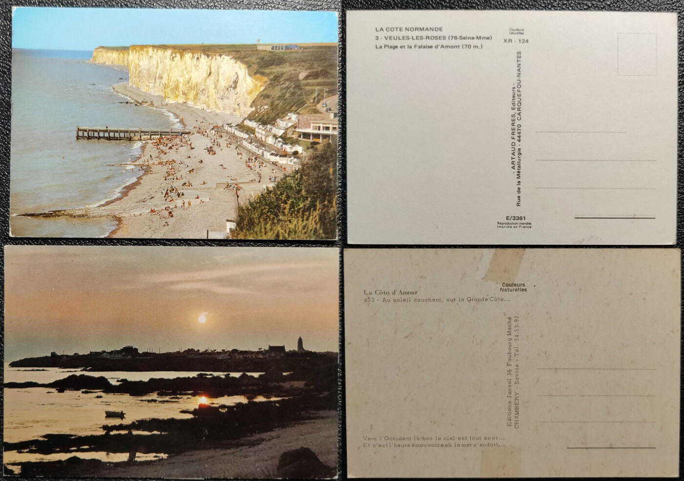 洪涛臻品批发群 精选邮票限时拍卖第1162期  法国中期彩色风景明信片2枚