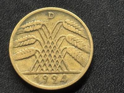 邮泉阁限时拍卖第三十五场 德国硬币专场（硬币在国外。请付邮费6元。） - 德国魏玛共和国地租马克1924年10芬尼D版