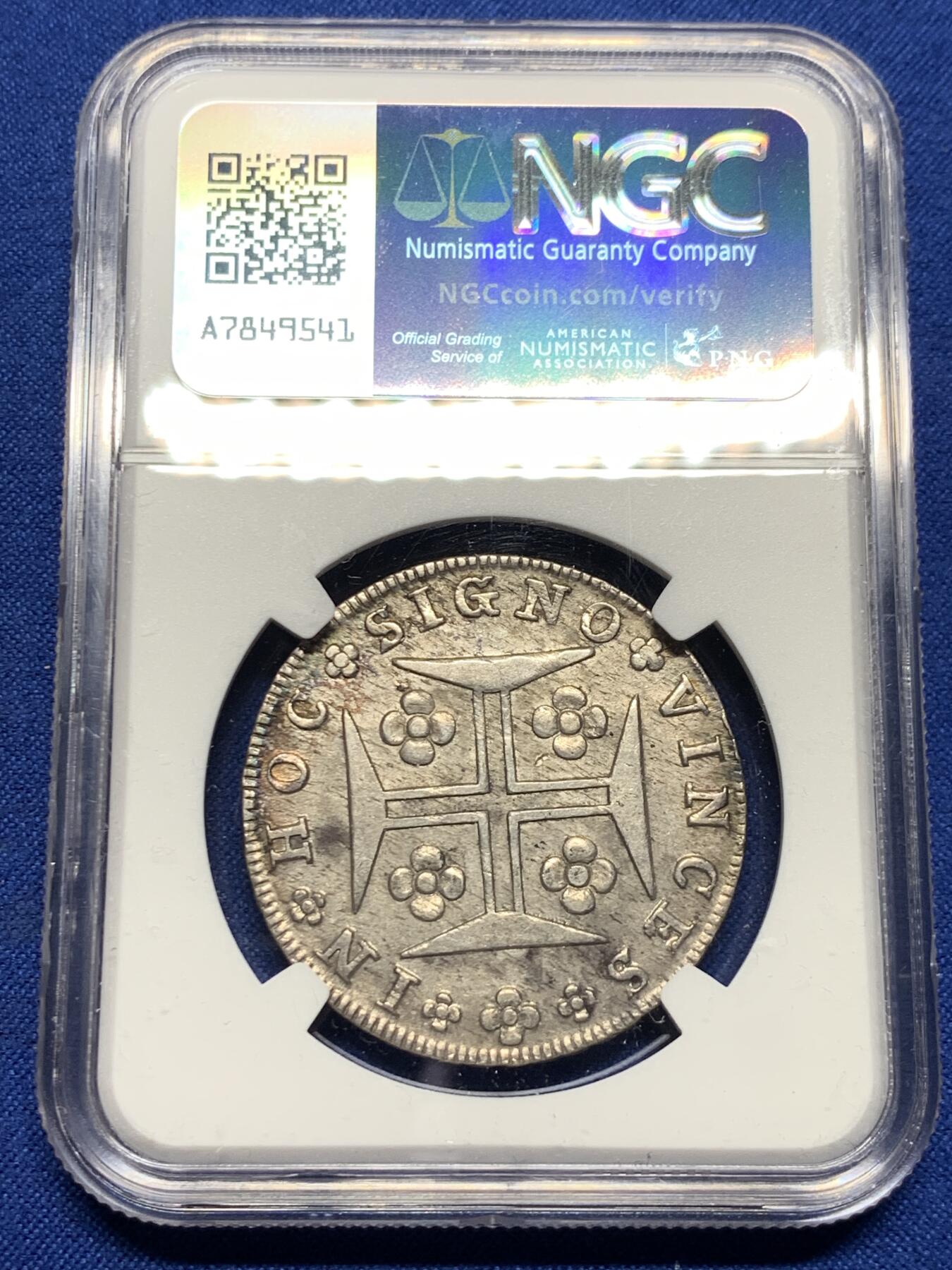 《竞宝斋》第437场 周日，周一2场连拍 （全场包邮） NGC AUD 1816葡萄牙400R，枪灰色包浆，带光明显，这个工艺深打难得