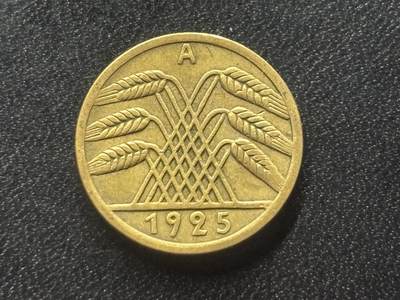 邮泉阁限时拍卖第三十五场 德国硬币专场（硬币在国外。请付邮费6元。） - 德国魏玛共和国帝国马克1925年5芬尼A版