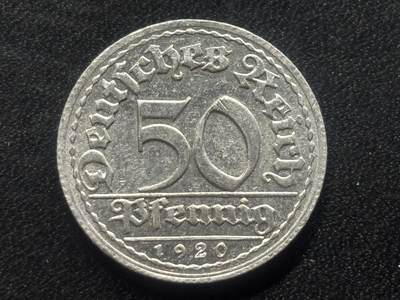 邮泉阁限时拍卖第三十五场 德国硬币专场（硬币在国外。请付邮费6元。） 德国魏玛共和国1920年50芬尼D版