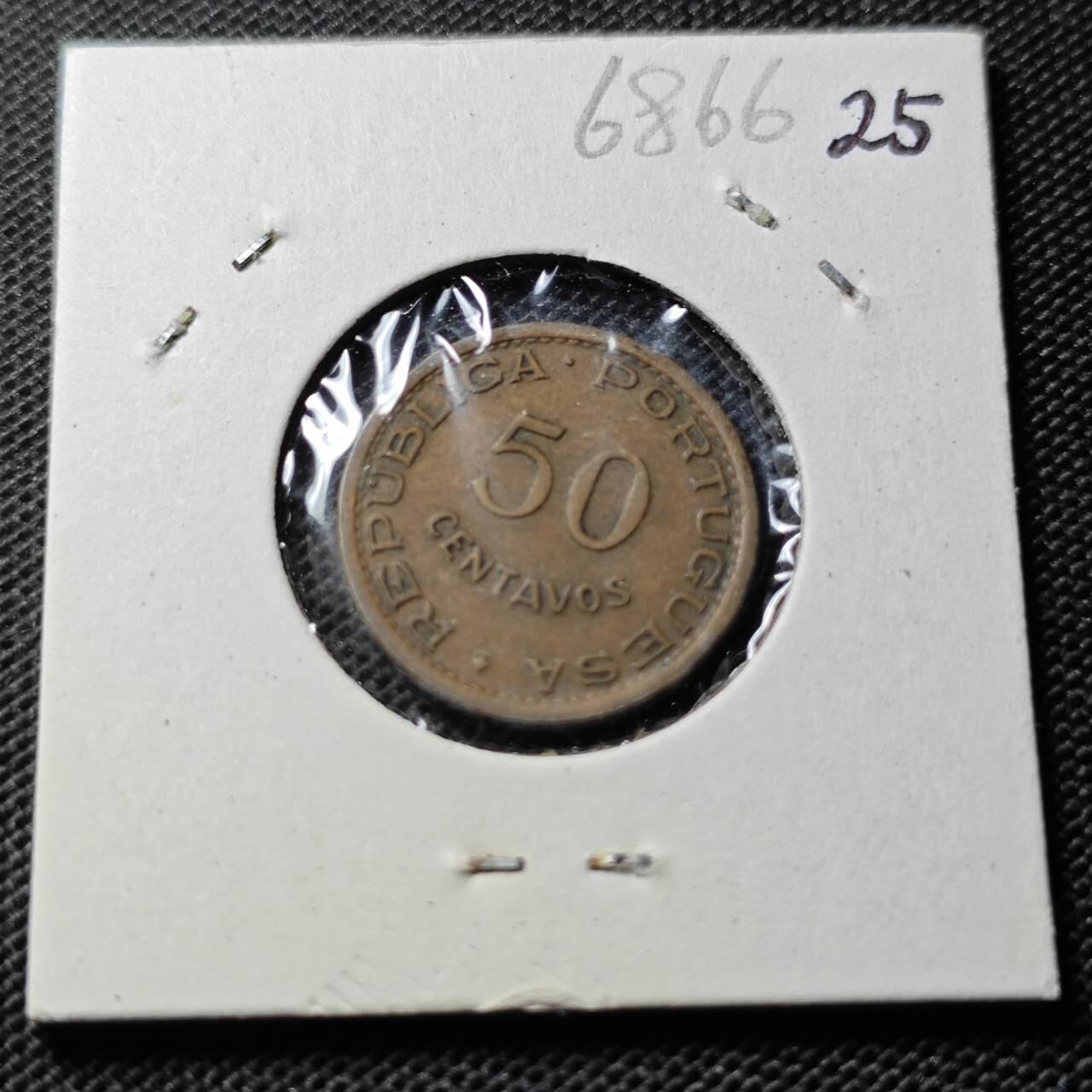 KK钱币收藏小铺  第368场  2月预留时间 周末发货  1954葡属安哥拉50分