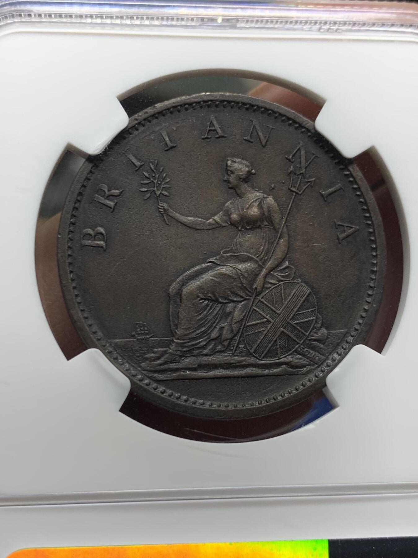 《竞宝斋》第437场 周日，周一2场连拍 （全场包邮） NGC UNCD 英国 1806年 乔治三世 1便士铜币 SOHO厂经典出品