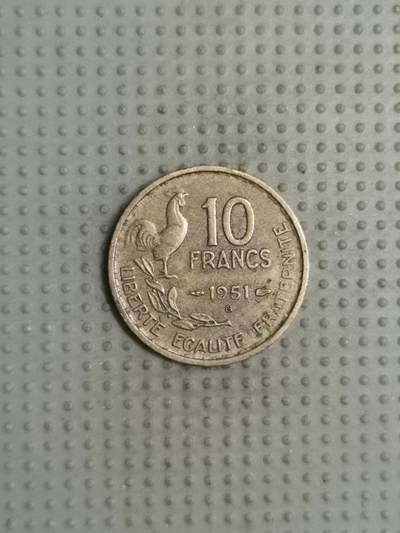 2025年第112场各国散币拍卖（总第112场） - 法国1951年10法郎