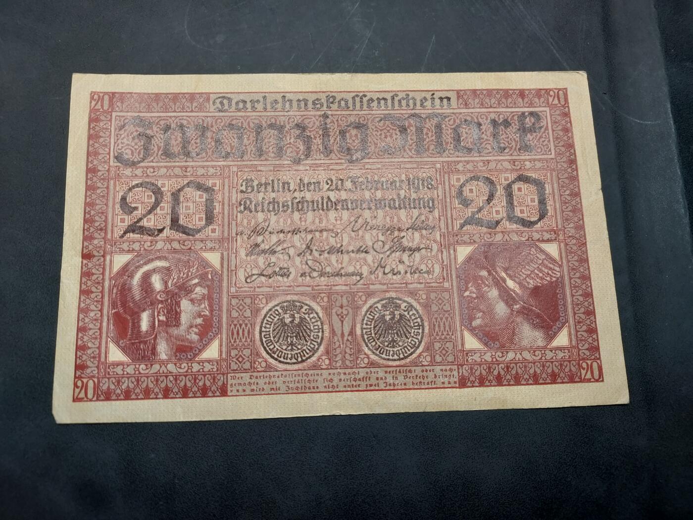 博彦收藏  11月15日 8点 钱币专场 1918 德国 20马克 8品