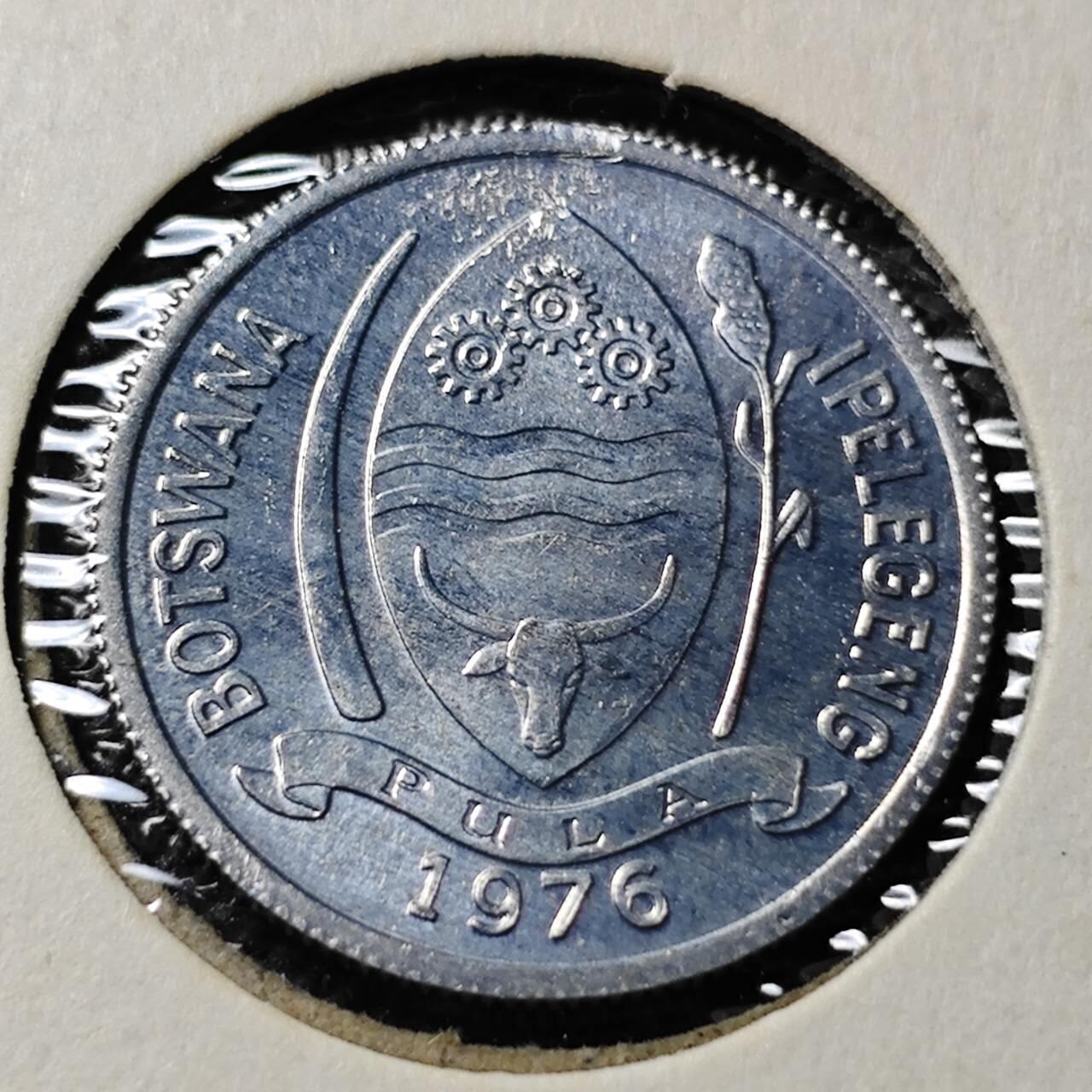 KK钱币收藏小铺  第368场  2月预留时间 周末发货  1976博茨瓦纳1分