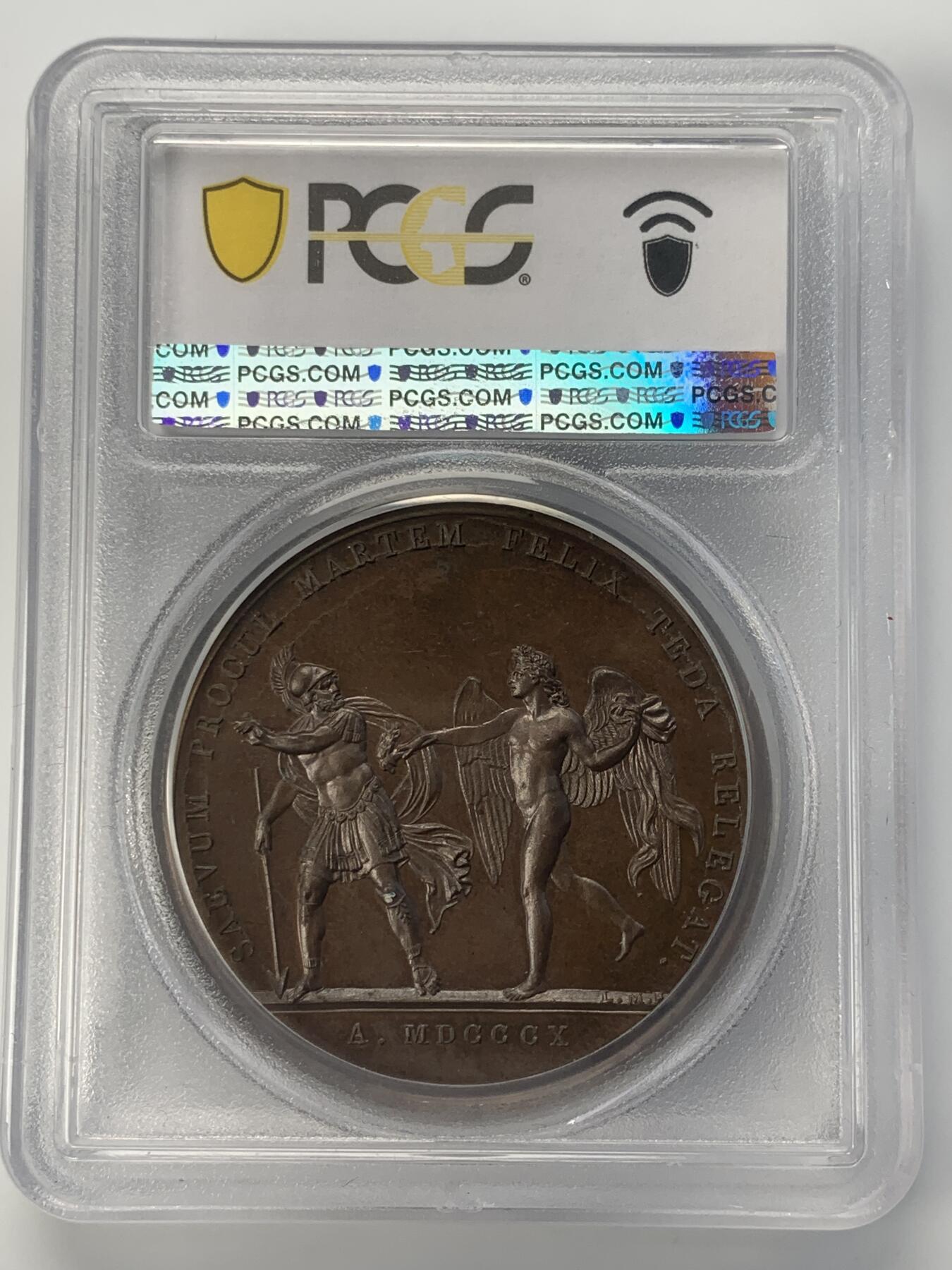 掌中浮雕-藏着的欧洲第041场 PCGS SP64 : 1810年拿破仑和玛丽·路易丝结婚，43mm