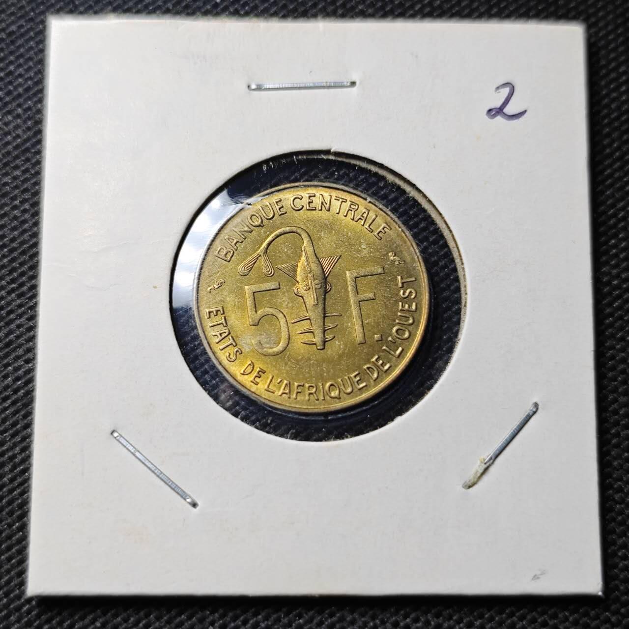 KK钱币收藏小铺  第368场  2月预留时间 周末发货  1972西非5法郎