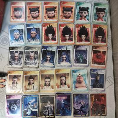 花开卡拍第47期（11月16号周日截拍，品控勿拍!!!拍品不寄存，运费5元，自制卡难免瑕疵，可能存在轻微撞角爆边等出厂瑕疵，品控介意勿拍！） - 卡游 哪吒hr卡一套，不缺卡