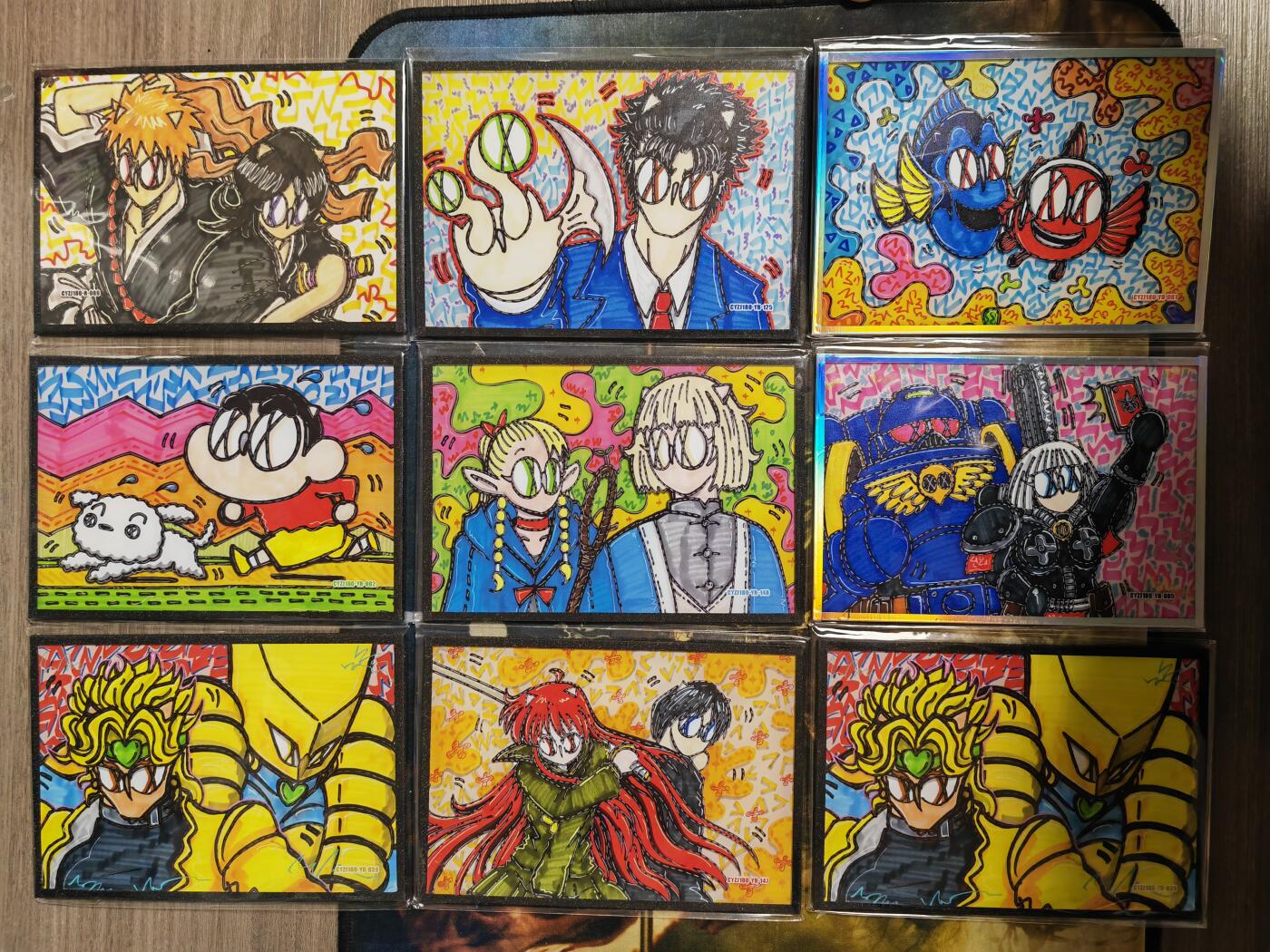 阳大大卡牌拍卖第82期（持续收拍品，周五晚上九点截拍，进群福利早知道） 【色纸】动漫潮玩 WAIWAI色纸 一套9张