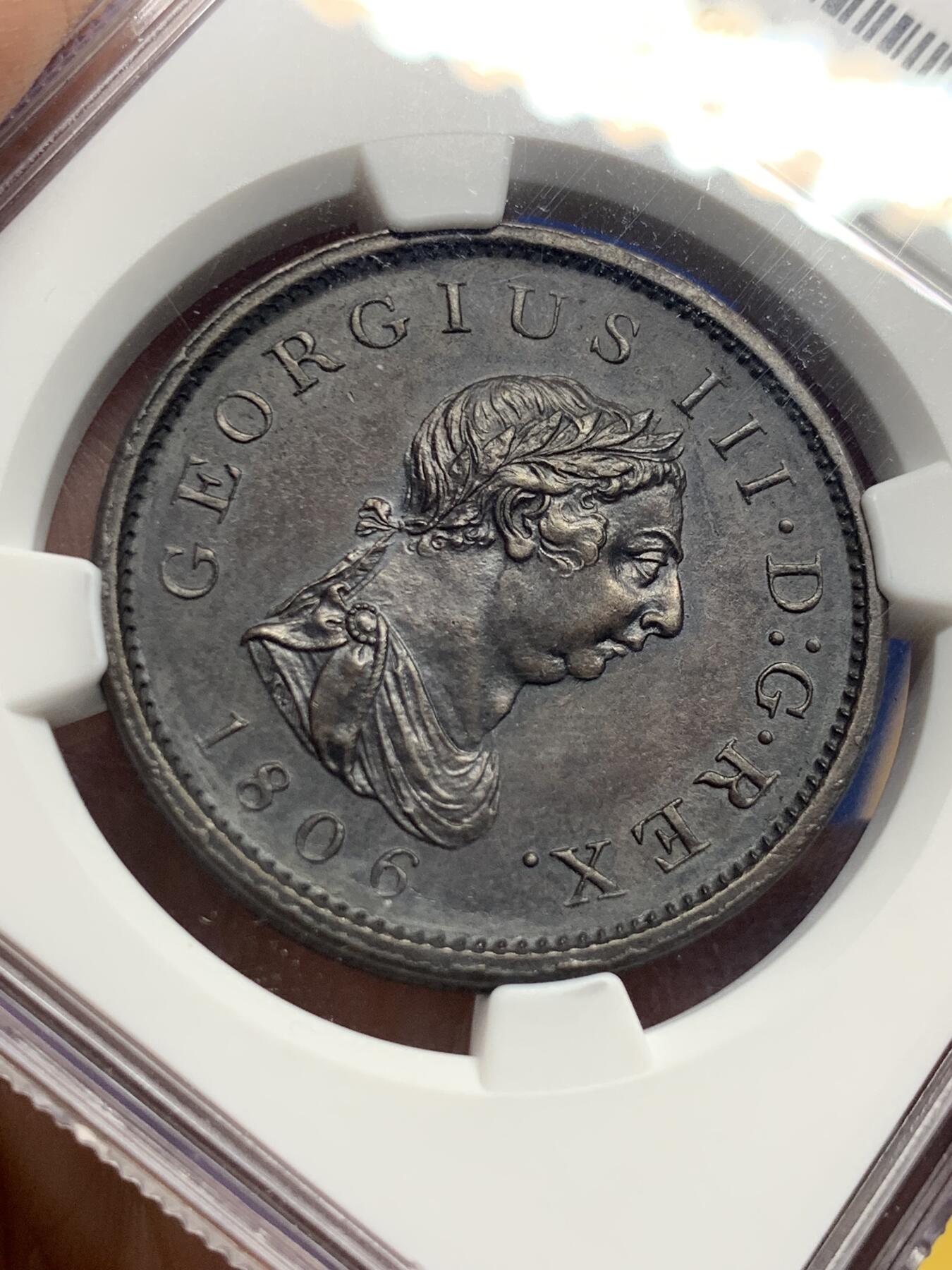 《竞宝斋》第437场 周日，周一2场连拍 （全场包邮） NGC UNCD 英国 1806年 乔治三世 1便士铜币 SOHO厂经典出品