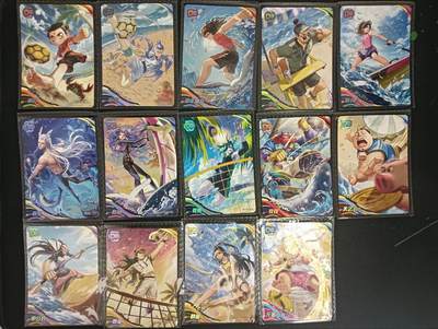 花开卡拍第47期（11月16号周日截拍，品控勿拍!!!拍品不寄存，运费5元，自制卡难免瑕疵，可能存在轻微撞角爆边等出厂瑕疵，品控介意勿拍！） - 卡游 哪吒dr卡一套，14张