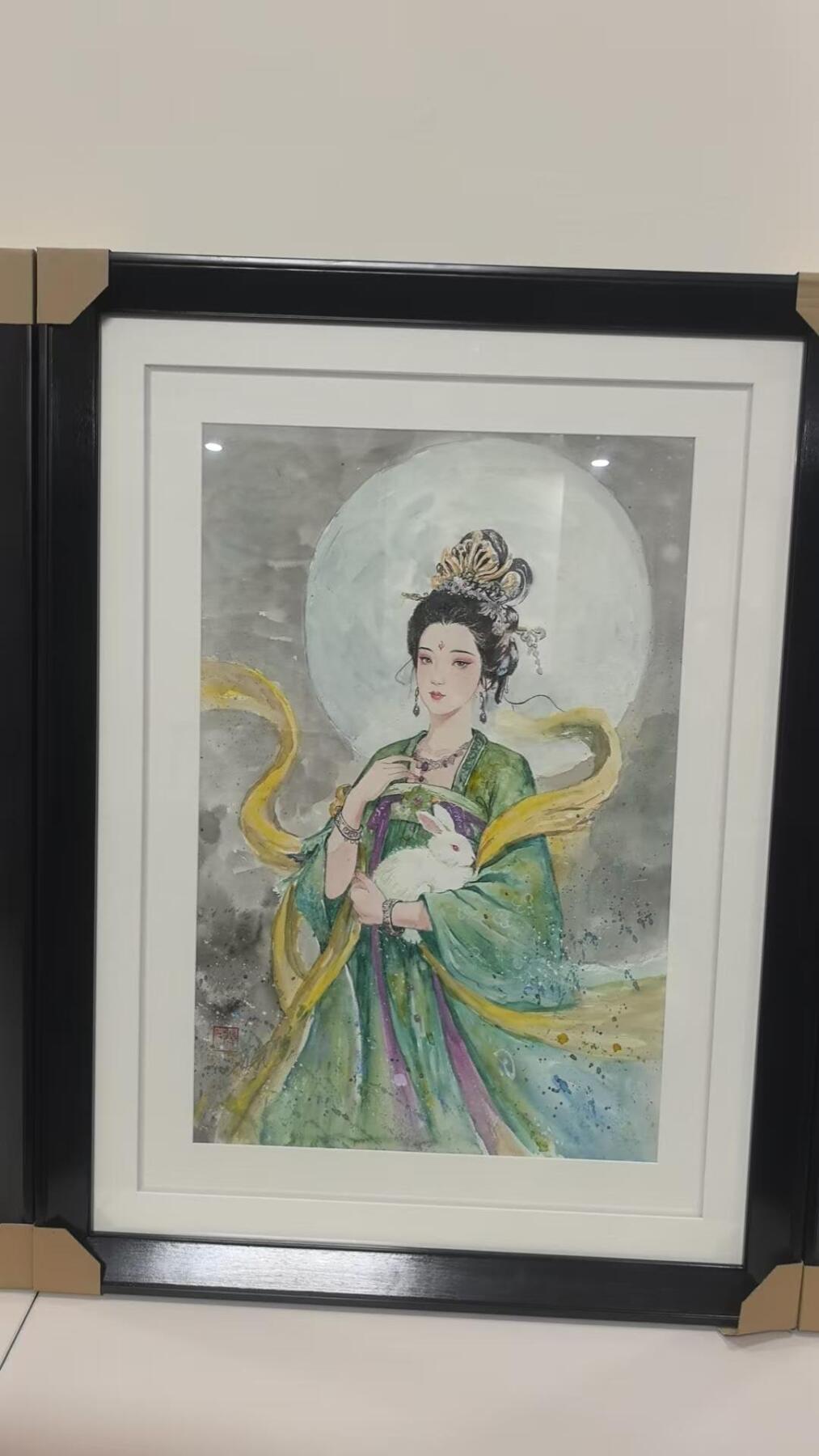 丫丫卡拍第17期（11月18日22点截拍） 【亲签原稿大画】兑换款嫦娥《碳的N次方》配色最美的一张（二开尺寸带框61*84）