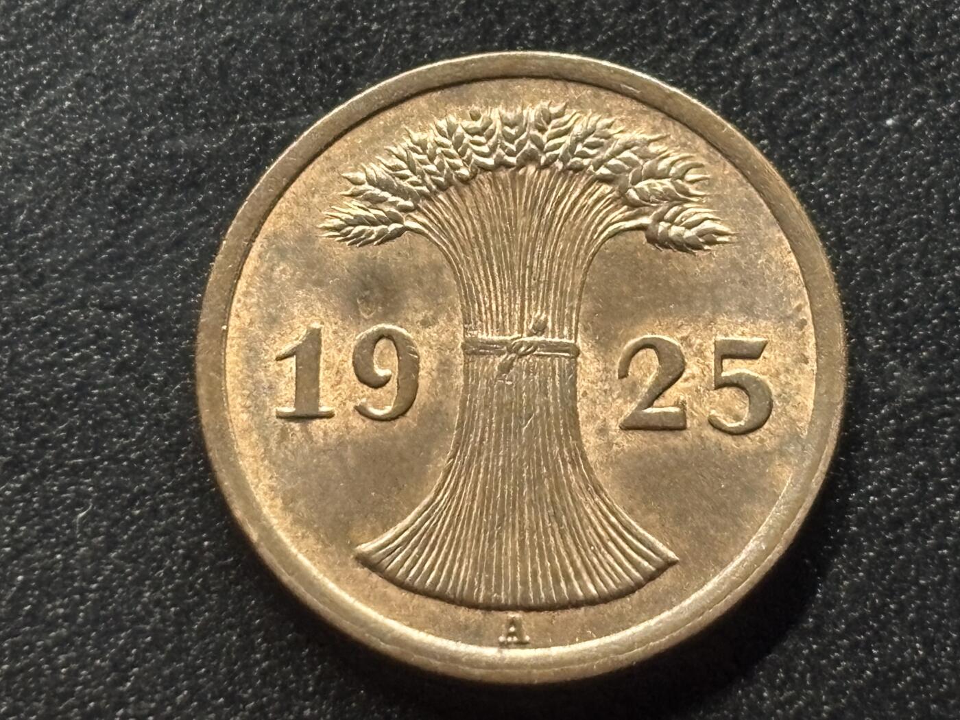 邮泉阁限时拍卖第三十五场 德国硬币专场（硬币在国外。请付邮费6元。） 德国魏玛共和国帝国马克1925年2芬尼A版