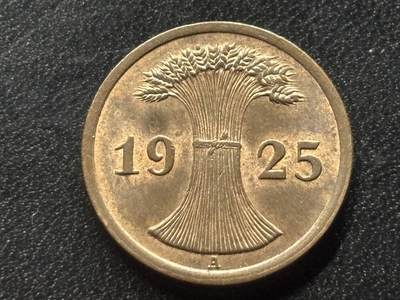 邮泉阁限时拍卖第三十五场 德国硬币专场（硬币在国外。请付邮费6元。） - 德国魏玛共和国帝国马克1925年2芬尼A版