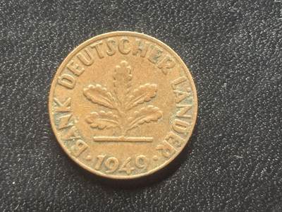 邮泉阁限时拍卖第三十五场 德国硬币专场（硬币在国外。请付邮费6元。） - 西德（联邦德国）19491芬尼J版