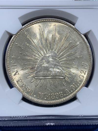 《竞宝斋》第437场 周日，周一2场连拍 （全场包邮） NGC UNCD 墨西哥 1898年Mo AM 鹰洋1比索 该版本为国民政府为作军饷而铸造在华流通