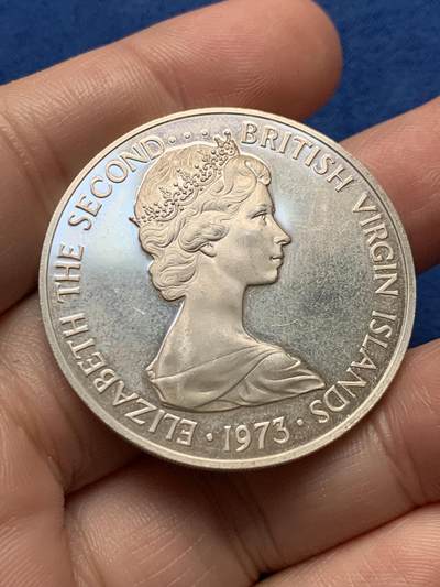 《竞宝斋》第437场 周日，周一2场连拍 （全场包邮） 英属维尔京群岛1973年军舰鸟1元银币 25.8g 925银