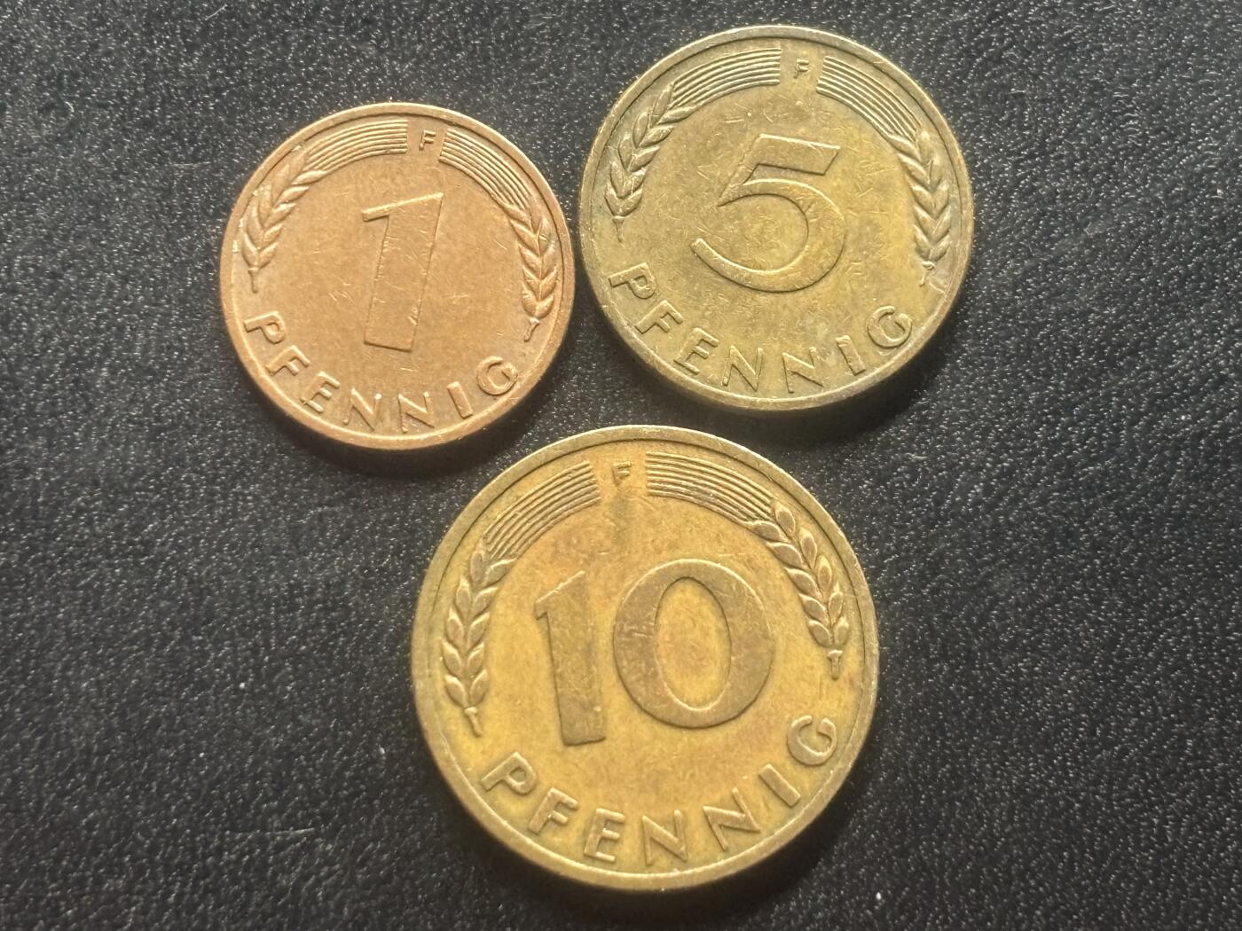 邮泉阁限时拍卖第三十五场 德国硬币专场（硬币在国外。请付邮费6元。） 西德（联邦德国）1950年F版3枚