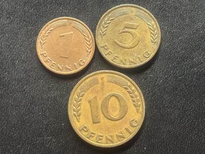 邮泉阁限时拍卖第三十五场 德国硬币专场（硬币在国外。请付邮费6元。） - 西德（联邦德国）1950年F版3枚