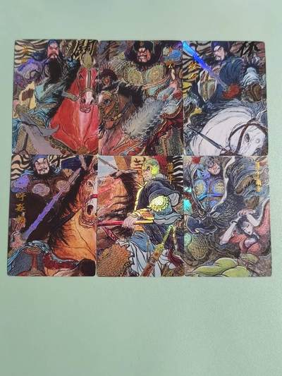 光影卡牌第25期，各家亲签，各家套卡，持续收拍品 - 权迎东水浒五虎＋董平霸妻，彩闪工艺