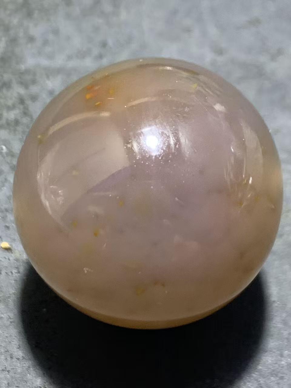 精美冻料草花纹高玉化战国红玛瑙圆珠一颗