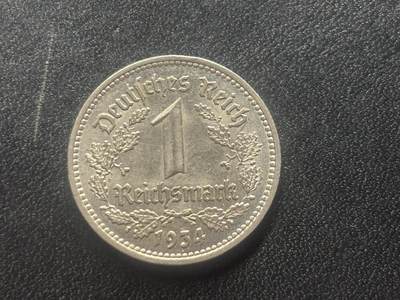 邮泉阁限时拍卖第三十五场 德国硬币专场（硬币在国外。请付邮费6元。） 德国第三帝国1934年1马克A版