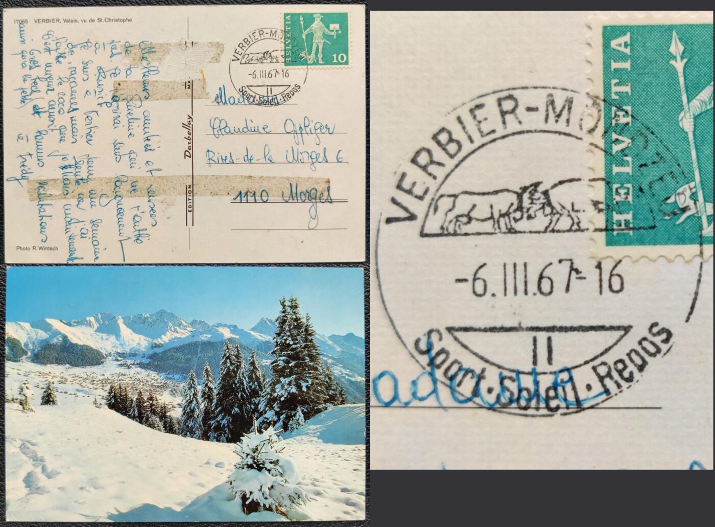 洪涛臻品批发群 精选邮票限时拍卖第1162期  斗牛宣传戳 1967年瑞士实寄明信片