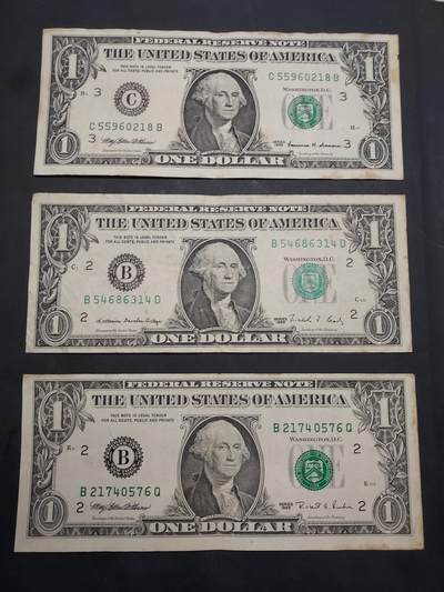 博彦收藏  11月15日 8点 钱币专场 - 美国1元 3枚 流通好品