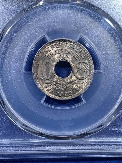 《竞宝斋》第437场 周日，周一2场连拍 （全场包邮） PCGS MS65 法国第三共和国1920年10生丁
