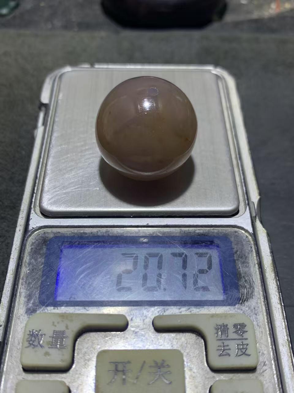 精美冻料草花纹高玉化战国红玛瑙圆珠一颗