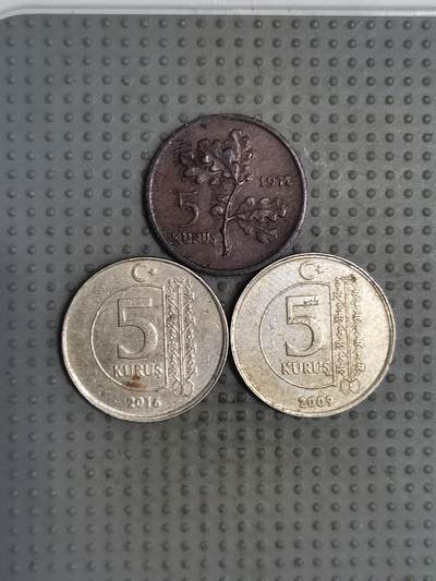 2025年第114场各国散币拍卖（总第114场） - 土耳其5库鲁斯3枚
