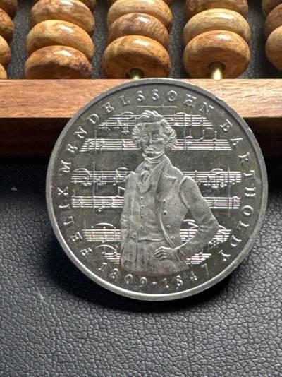 ❤️【币观天下】❤️ 第330期钱币拍卖- 2025.11.14周五晚上6点半场-长期征集拍品 - 西德联邦德国1984年 费利克斯.门德尔松诞辰175周年5马克精制纪念币