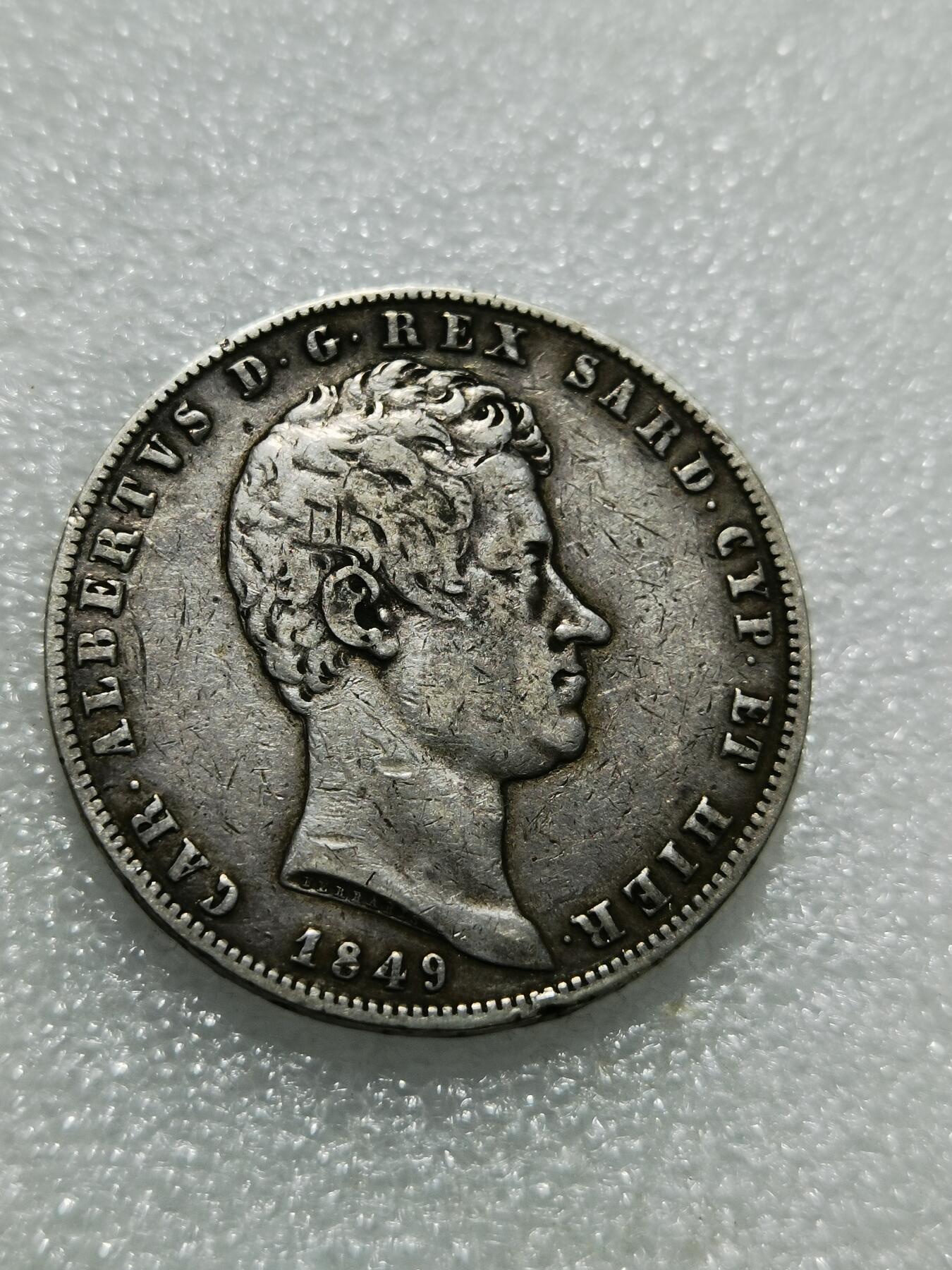 天下钱庄专场欢迎参拍 意大利撒丁岛1849年5里拉大银币