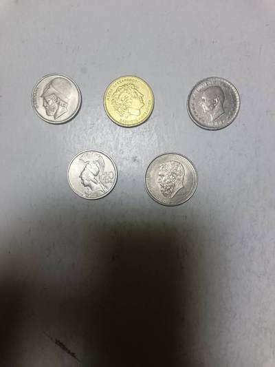 【20251117】非全新纸币第304场 - 希腊硬币5枚不同版本