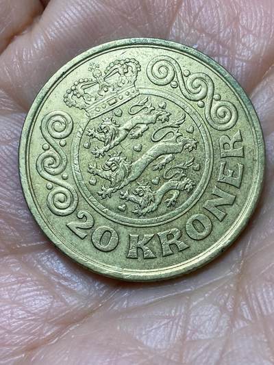 2025年第一百二十八场(总第一百五十四场）外国好品散币、邮币封和邮票场(免佣金) - 丹麦🇩🇰1994年20克朗(玛格丽特二世第二版，LG; JP; A版，首发年)