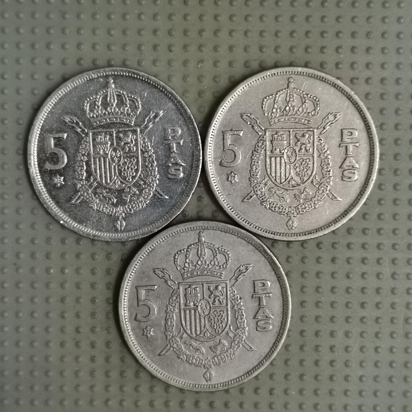 2025年第113场各国散币拍卖（总第113场） 西班牙1975年版5比塞塔3枚