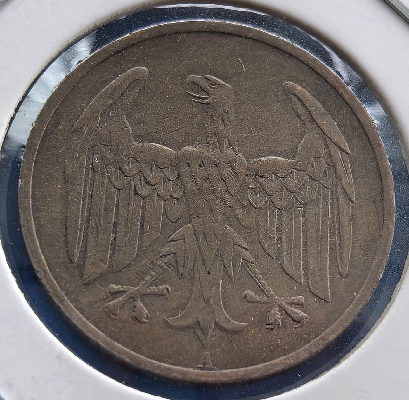 外国优质老铜币银币，周六九点倒数截拍，满百包邮，可寄存半年，喜欢朋友微信扫描二维码可直接参拍 德国1932年4芬尼A版