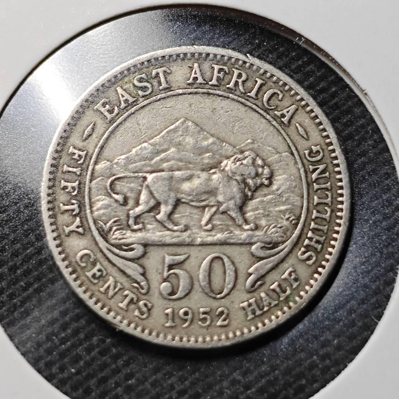 KK钱币收藏小铺  第368场  2月预留时间 周末发货  1952英属东非0.5先令